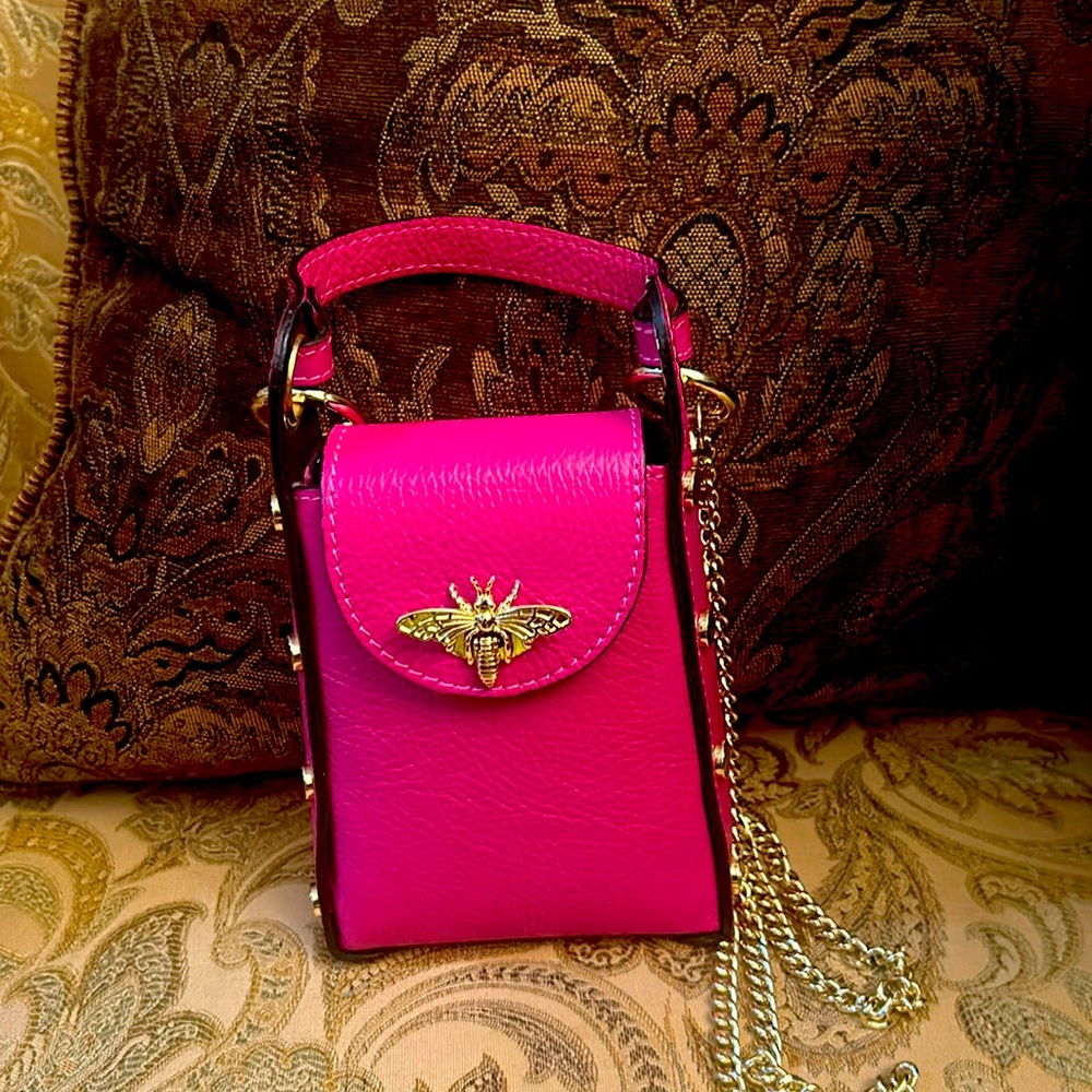 Vera pelle Crossbody cell phone bag